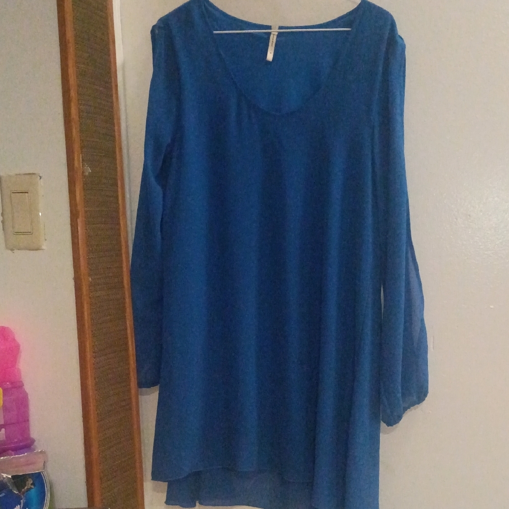 Sheinside Classic Blue Long Sleeve Tunic
